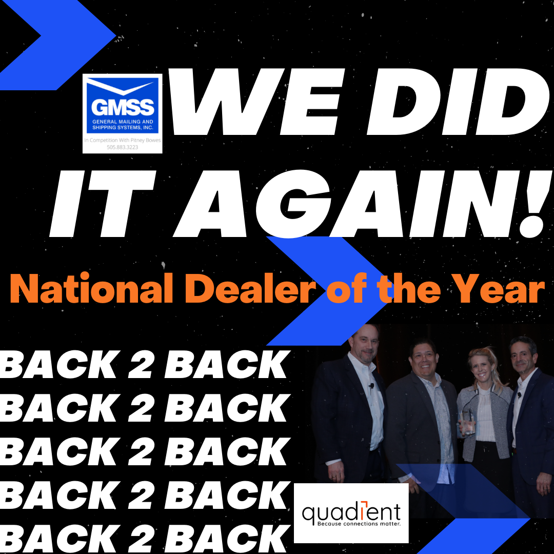 Quadient 2019 National Dealer of the Year Award